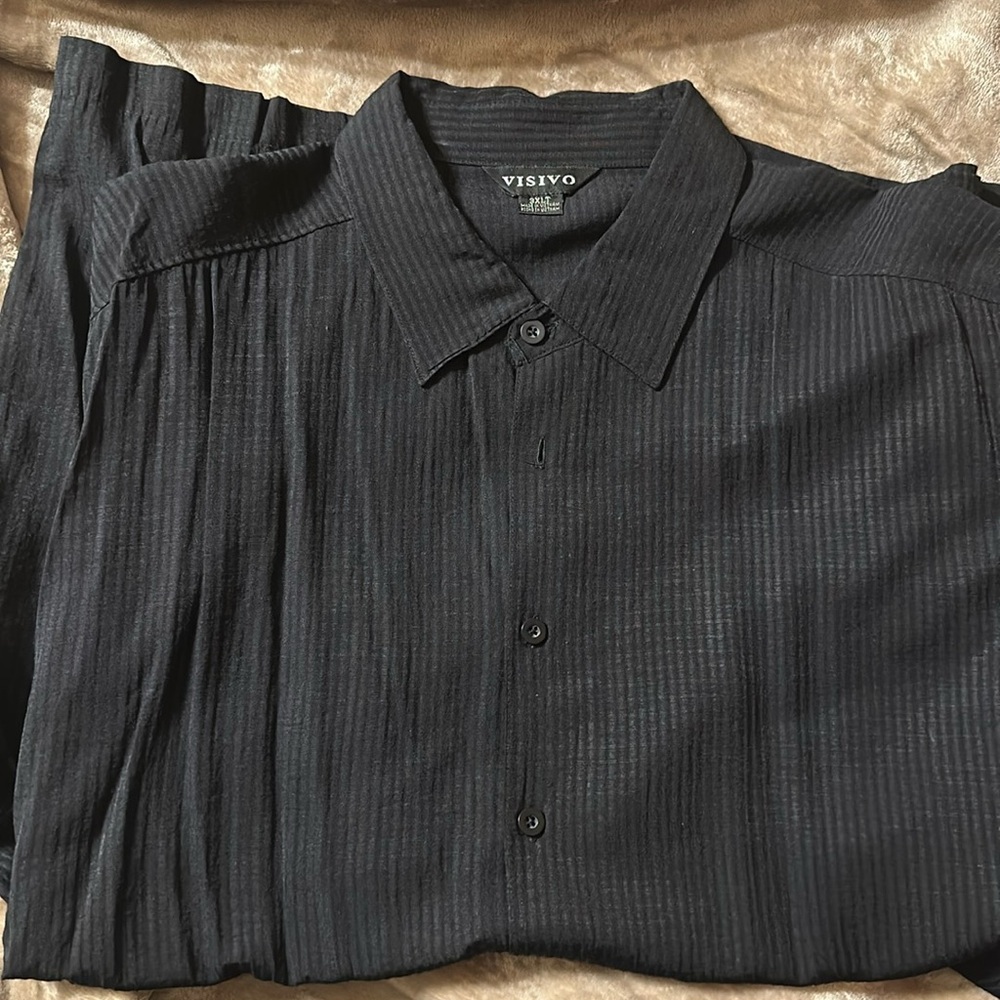Mens 3XLT Visivo black short sleeve shirt gently used